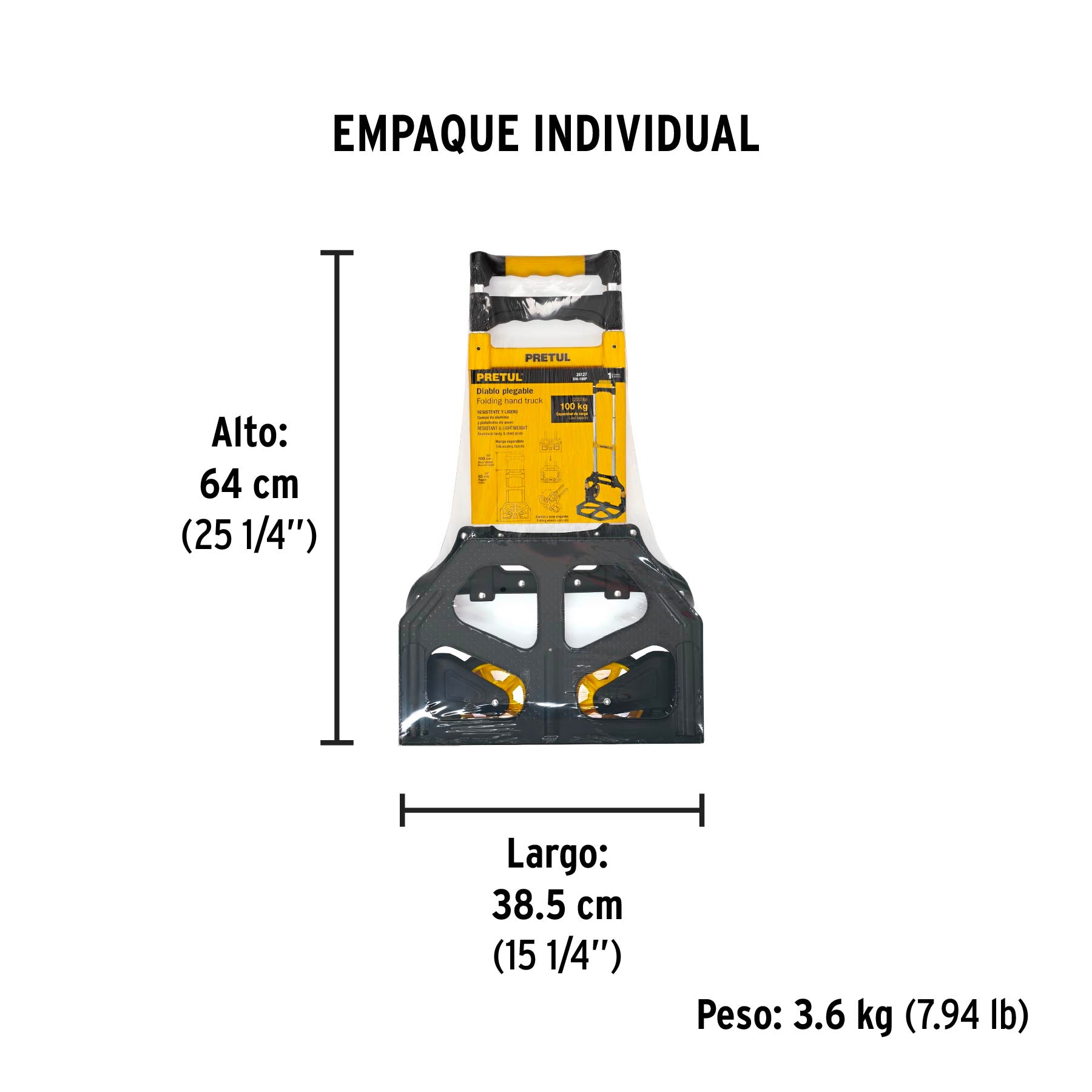 Diablo de carga, plegable, 100 kg, Pretul | DIA-100P | 24127
