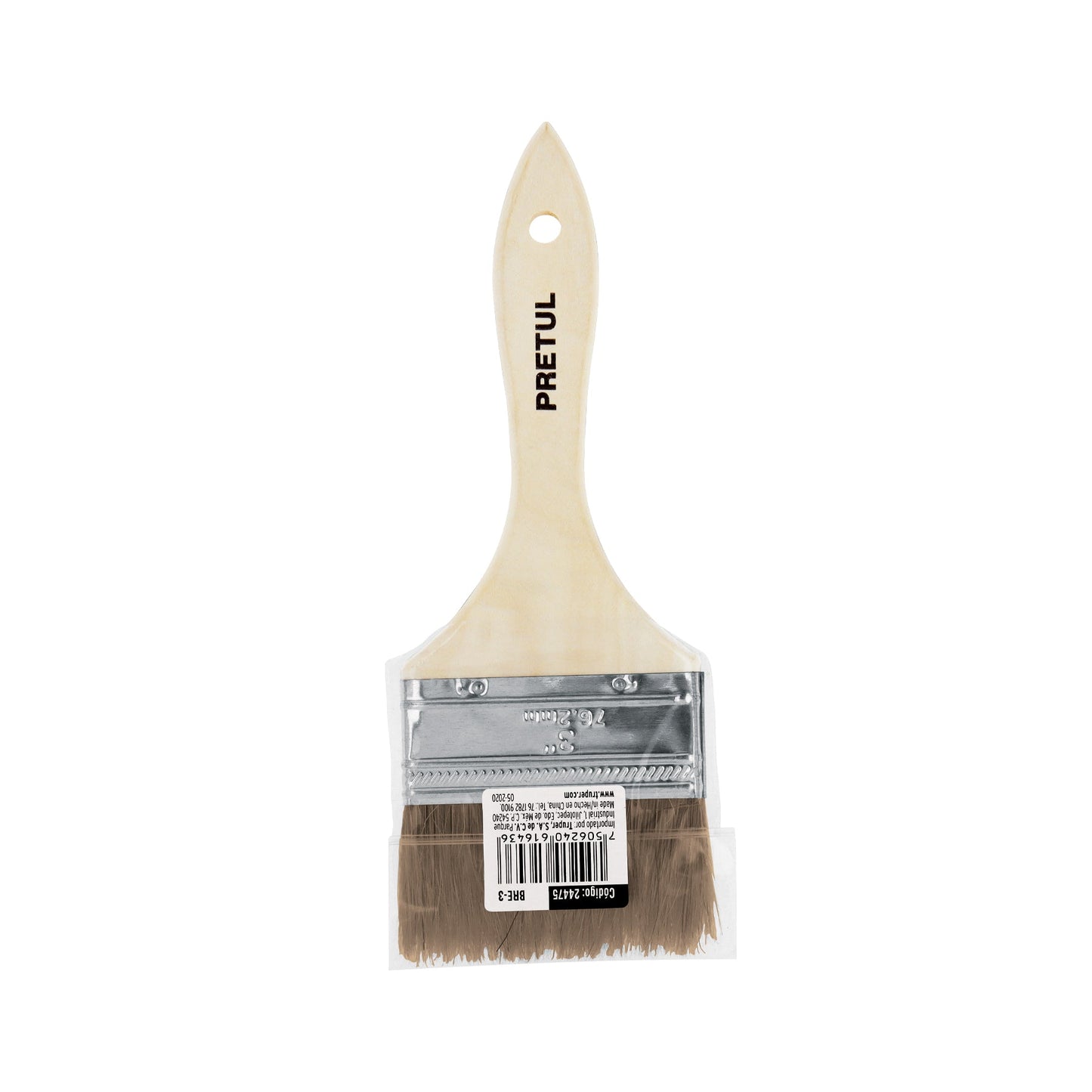 Brocha uso general de 3' con mango de madera, Pretul | BRE-3 | 24475
