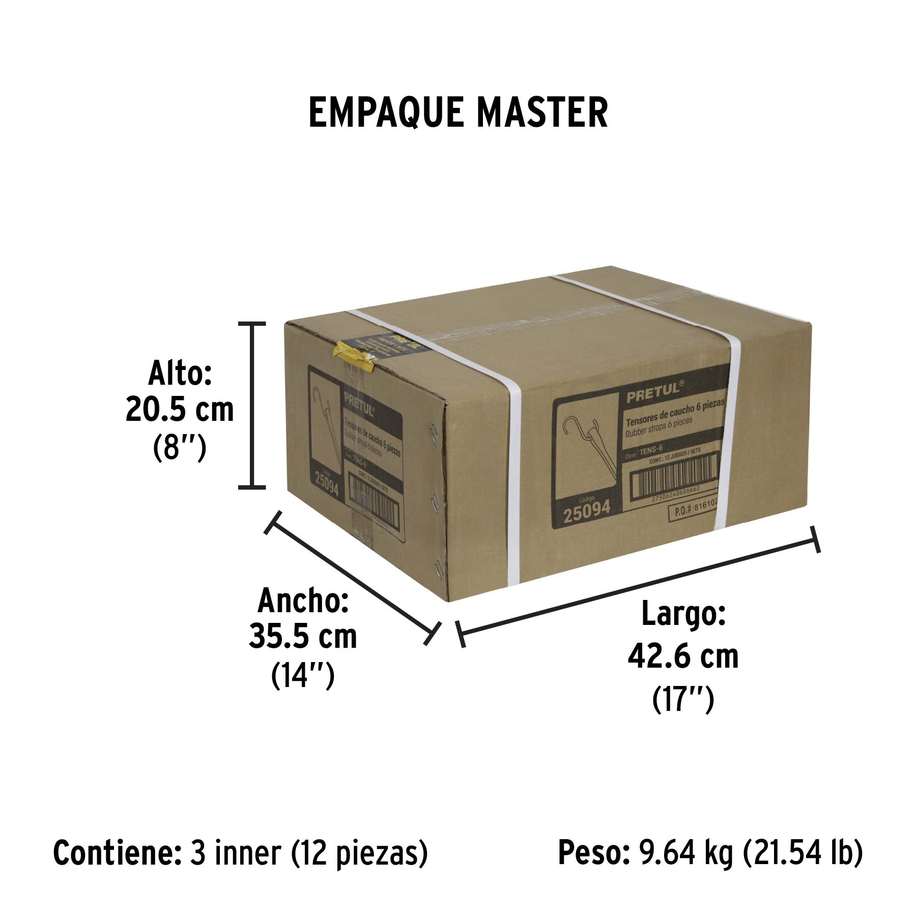 Juego de 6 tensores elásticos, Pretul | TENS-6 | 25094