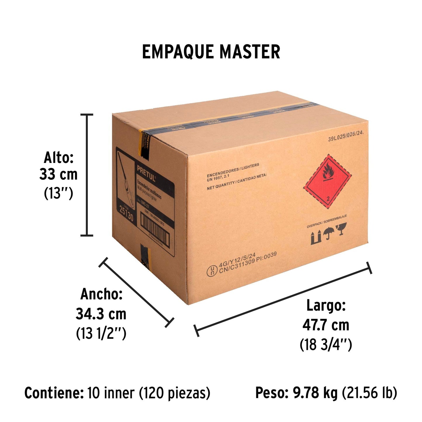 Encendedor multiusos, recargable, 27 cm, PRETUL | ENC-27 | 25130