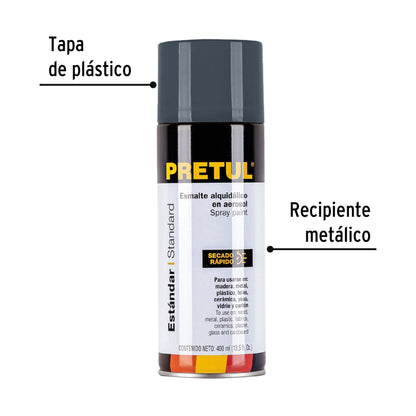 Pintura en aerosol, gris primario, 400ml,Pretul | PAP-GR-P | 27002