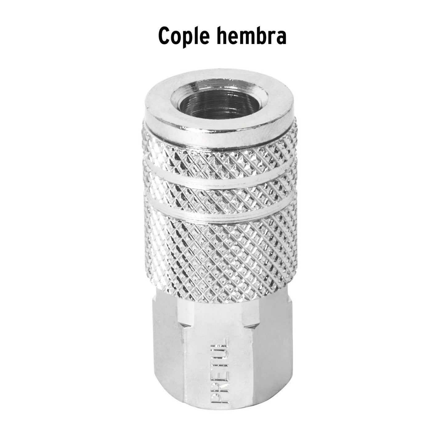 Cople rápido de acero, hembra, cuerda 1/4' NPT, PRETUL | COPLE-HEM-1/4P | 27028