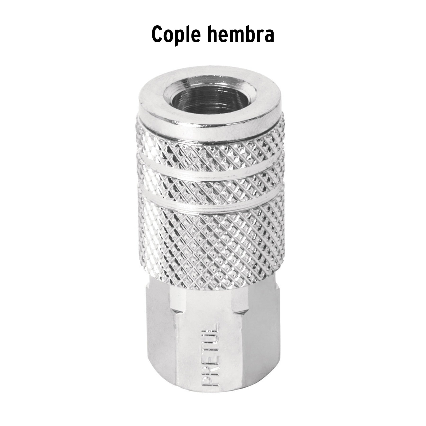 Cople rápido de acero, hembra, cuerda 1/4' NPT, PRETUL | COPLE-HEM-1/4P | 27028