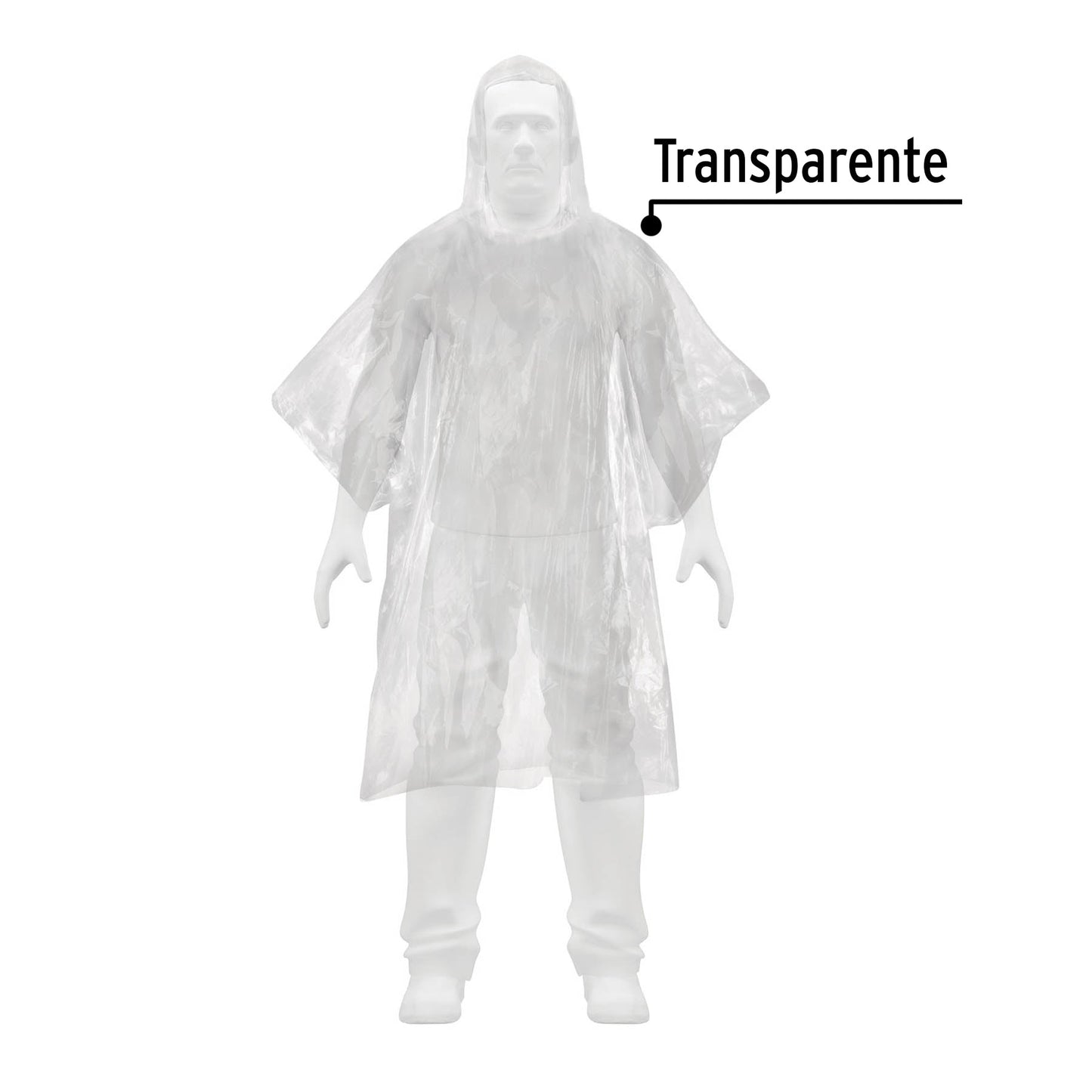 Poncho o capamanga desechable de polietileno, Pretul | PONCHO-PD | 27089