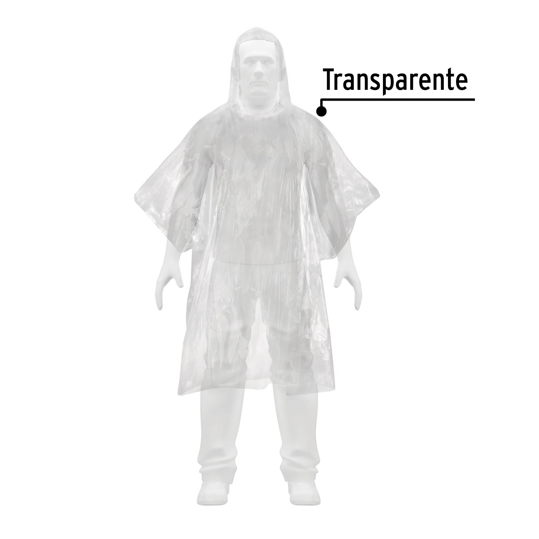 Poncho o capamanga desechable de polietileno, Pretul | PONCHO-PD | 27089