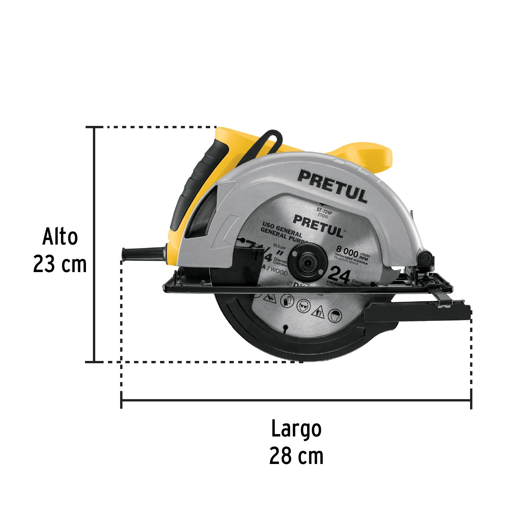 Sierra circular 7-1/4', 1200W, PRETUL | SICI-7-1/4P | 27098