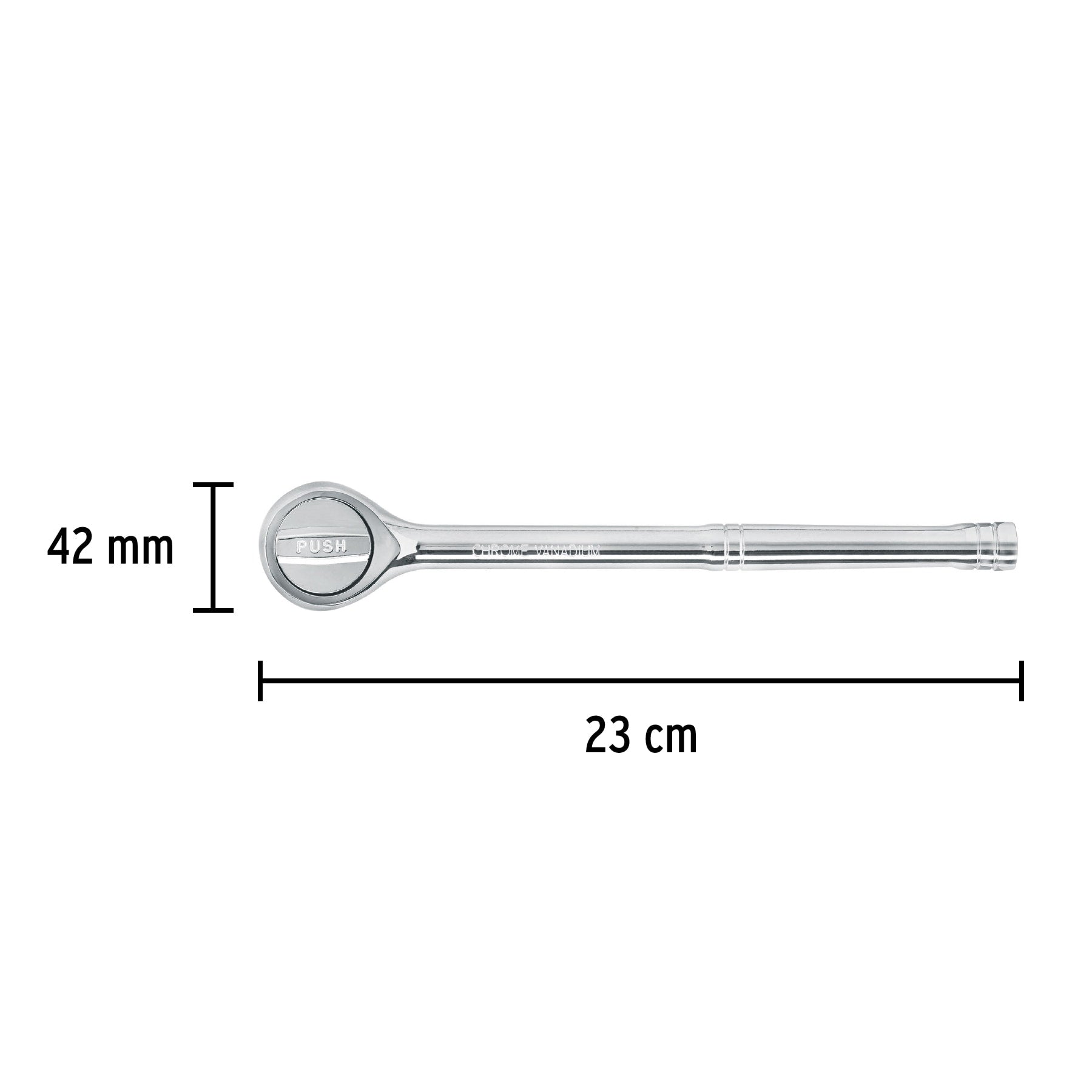 Matraca cuadro 1/2' liberación rápida cabeza redonda, Pretul | M-1245P | 27351