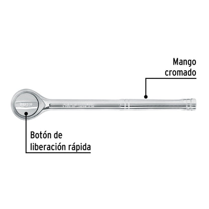 Matraca cuadro 1/2' liberación rápida cabeza redonda, Pretul | M-1245P | 27351