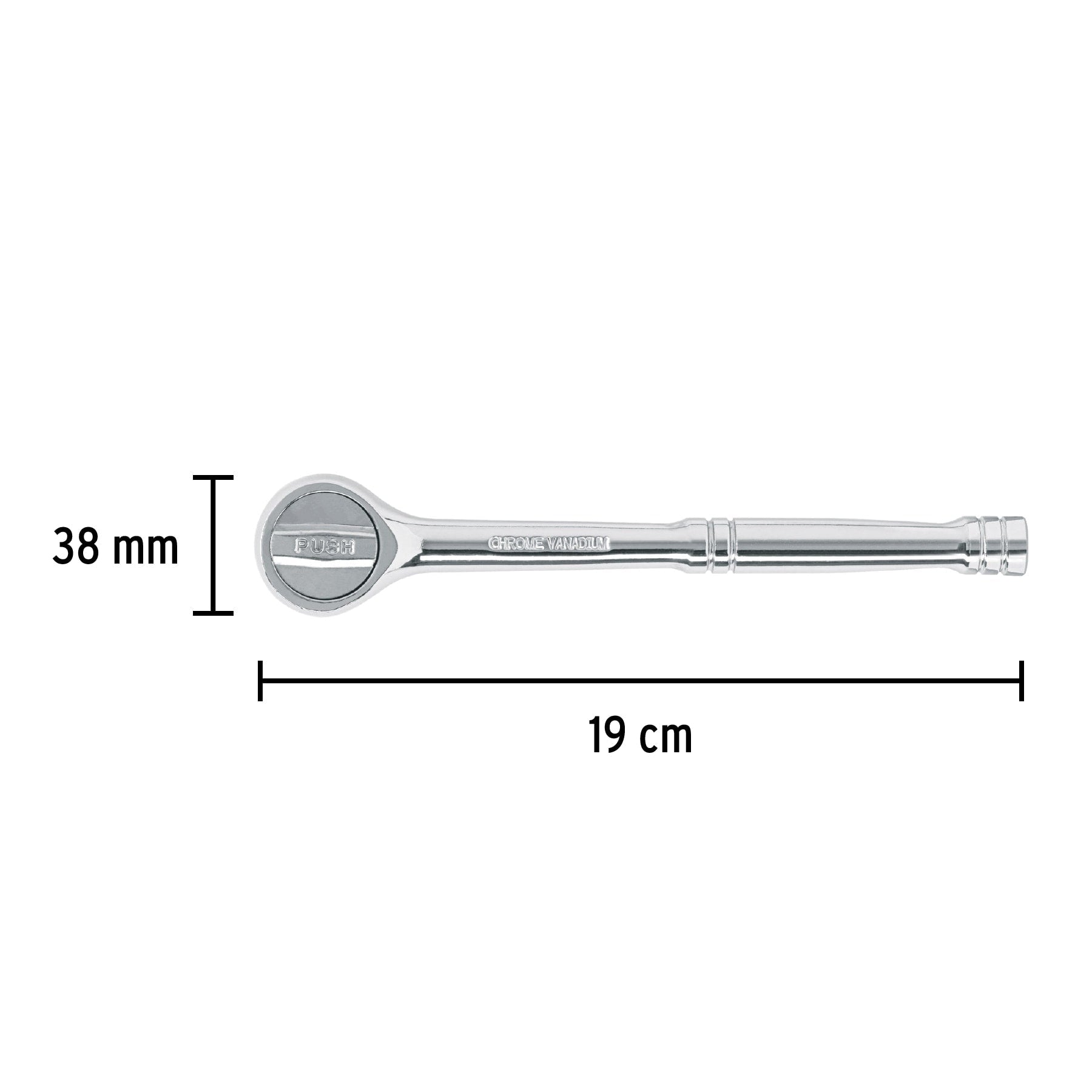 Matraca cuadro 3/8' liberación rápida cabeza redonda, Pretul | M-3845P | 27352