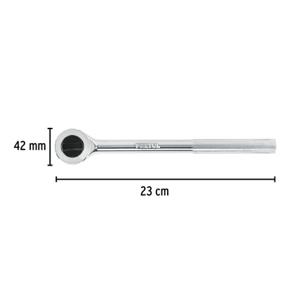 Matraca cuadro 1/2' cabeza redonda con disco, Pretul | M-1245DP | 27353