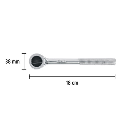 Matraca cuadro 3/8' cabeza redonda con disco, Pretul | M-3845DP | 27354
