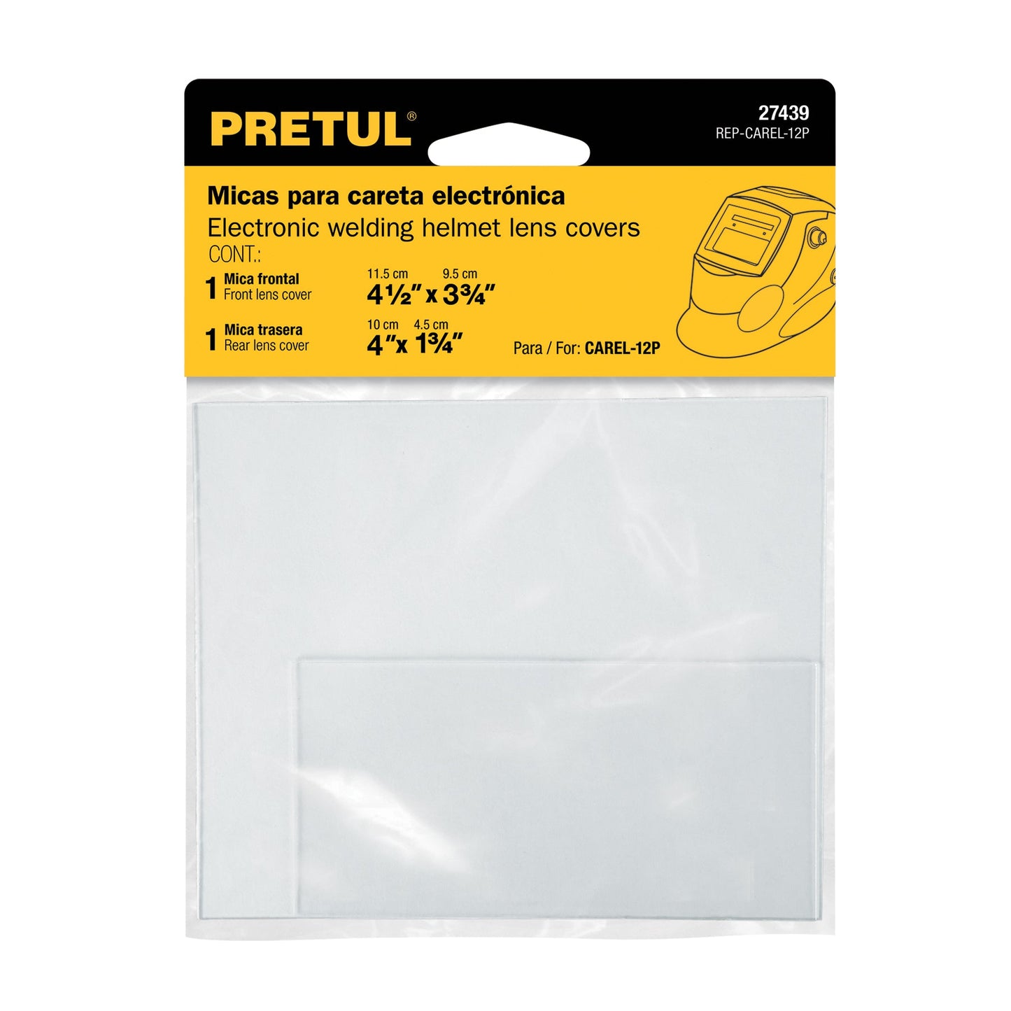 Bolsa c/2 micas para careta CAREL-12P, PRETUL | REP-CAREL-12P | 27439