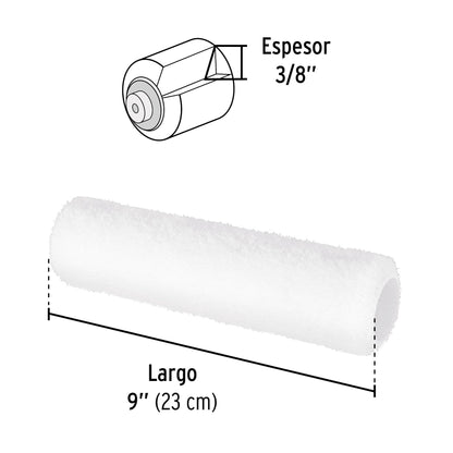 Felpa para rodillo, 9 x 3/8', superficies lisas, PRETUL | R-ROPI-910P | 28041