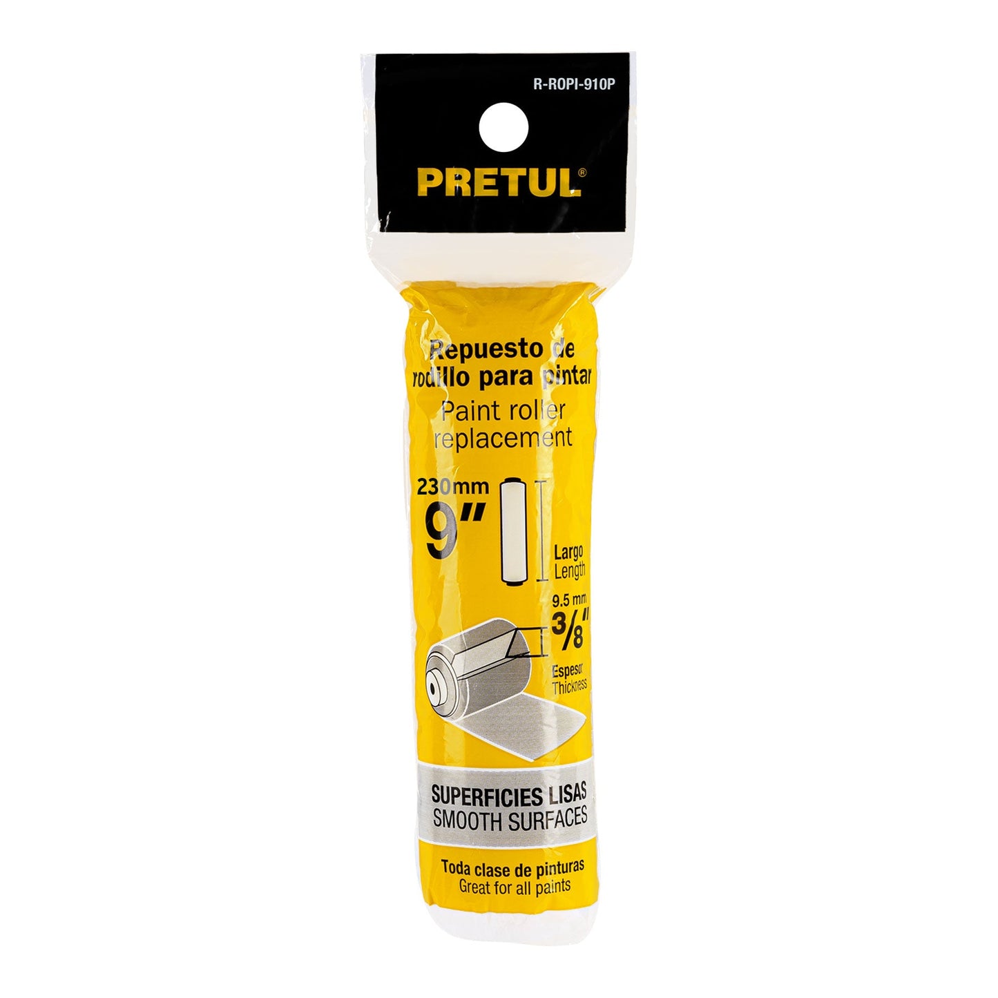 Felpa para rodillo, 9 x 3/8', superficies lisas, PRETUL | R-ROPI-910P | 28041