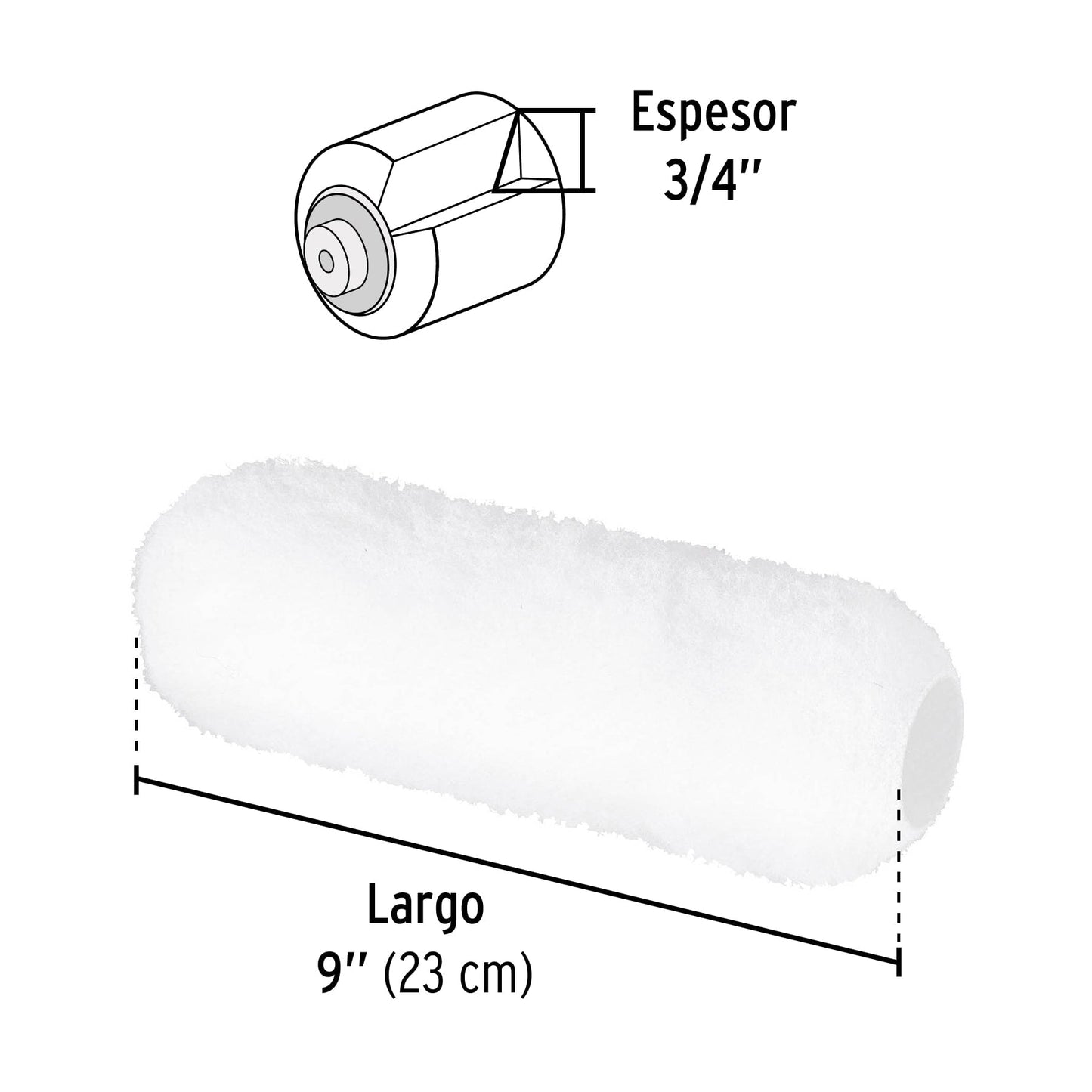 Felpa para rodillo, 9 x 3/4', superficies rugosas, PRETUL | R-ROPI-920P | 28043