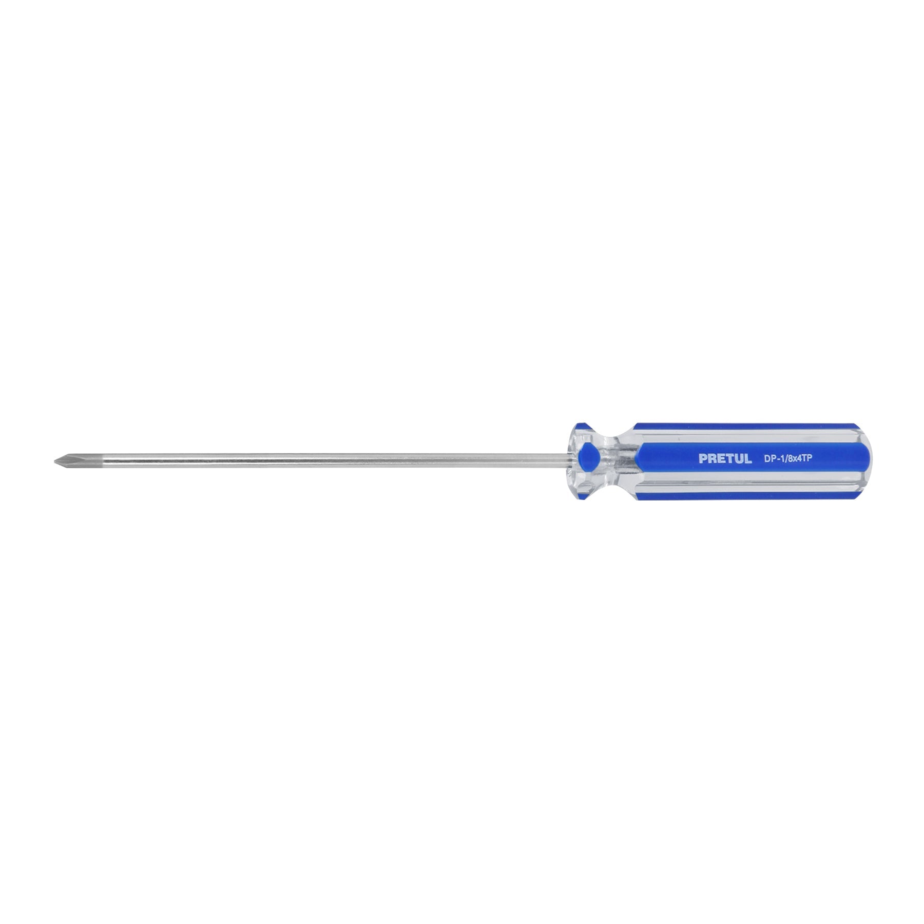 Desarmador de cruz 1/8' x 4' mango de PVC, Pretul | DP-1/8X4TP | 28076