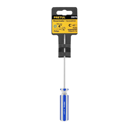 Desarmador de cruz 1/8' x 4' mango de PVC, Pretul | DP-1/8X4TP | 28076