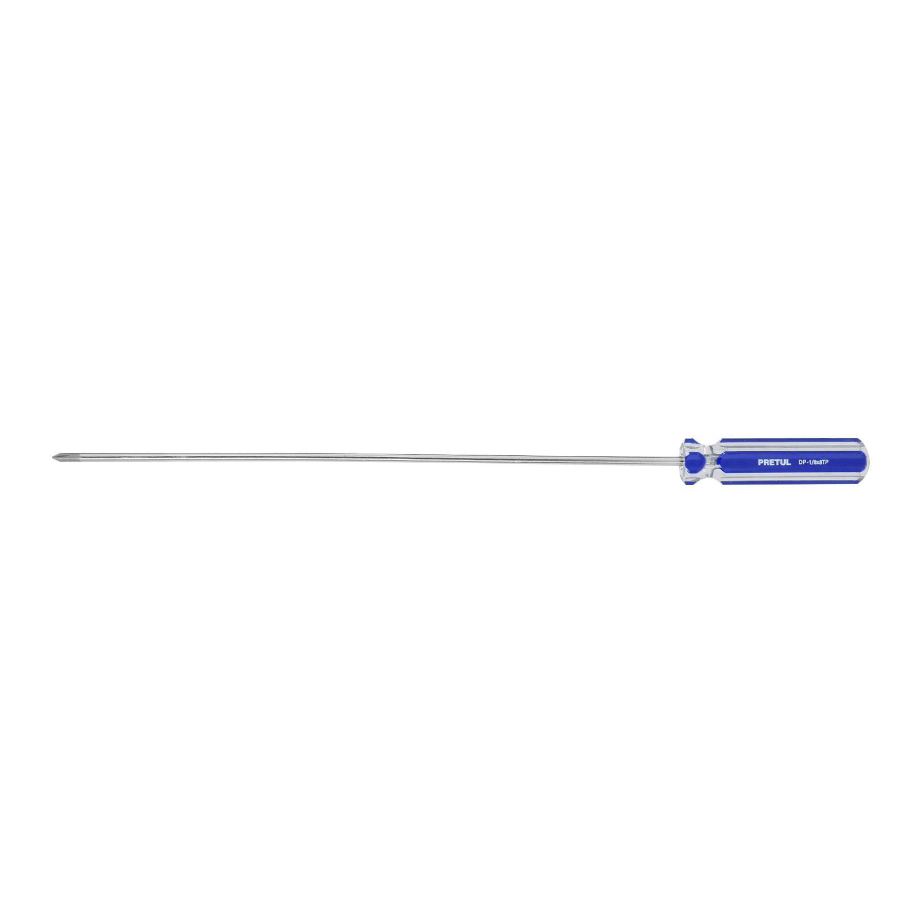 Desarmador de cruz 1/8' x 8' mango de PVC, Pretul | DP-1/8X8TP | 28078