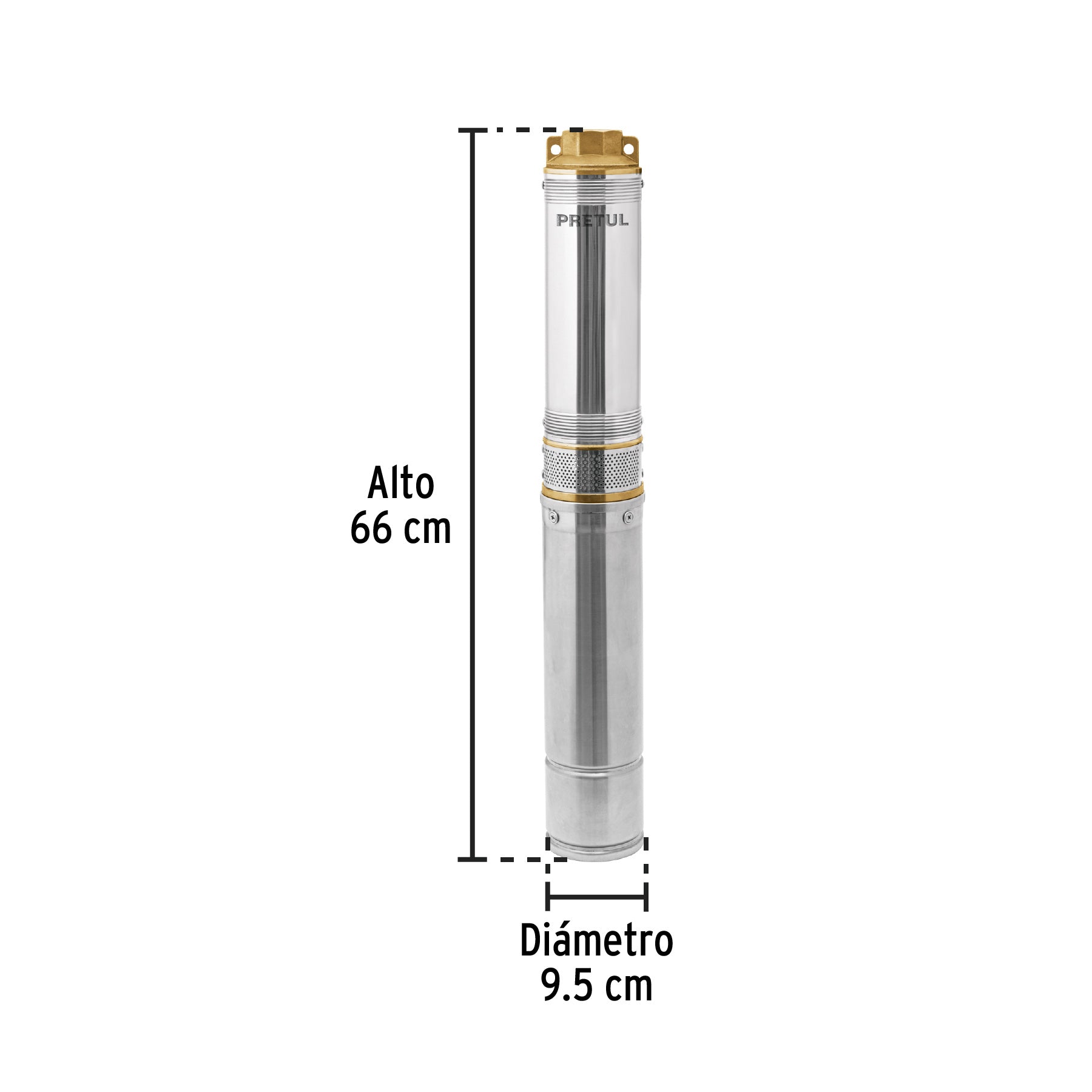 Bomba sumergible tipo bala, 1HP, uso agrícola, PRETUL | BOS-1LMP | 28203