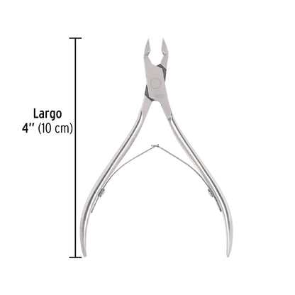 Alicate para manicure 4' cabeza recta, punta mediana, PRETUL | UNA-241P | 28227