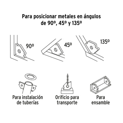 Escuadra magnética p/soldar, 4', capacidad 20 kg, PRETUL | ESM-4P | 28243