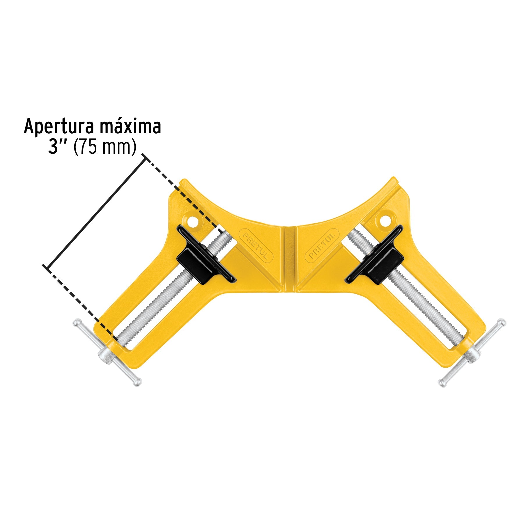 Prensa esquinera de 3', cuerpo aluminio, Pretul | PESQ-3P | 29012