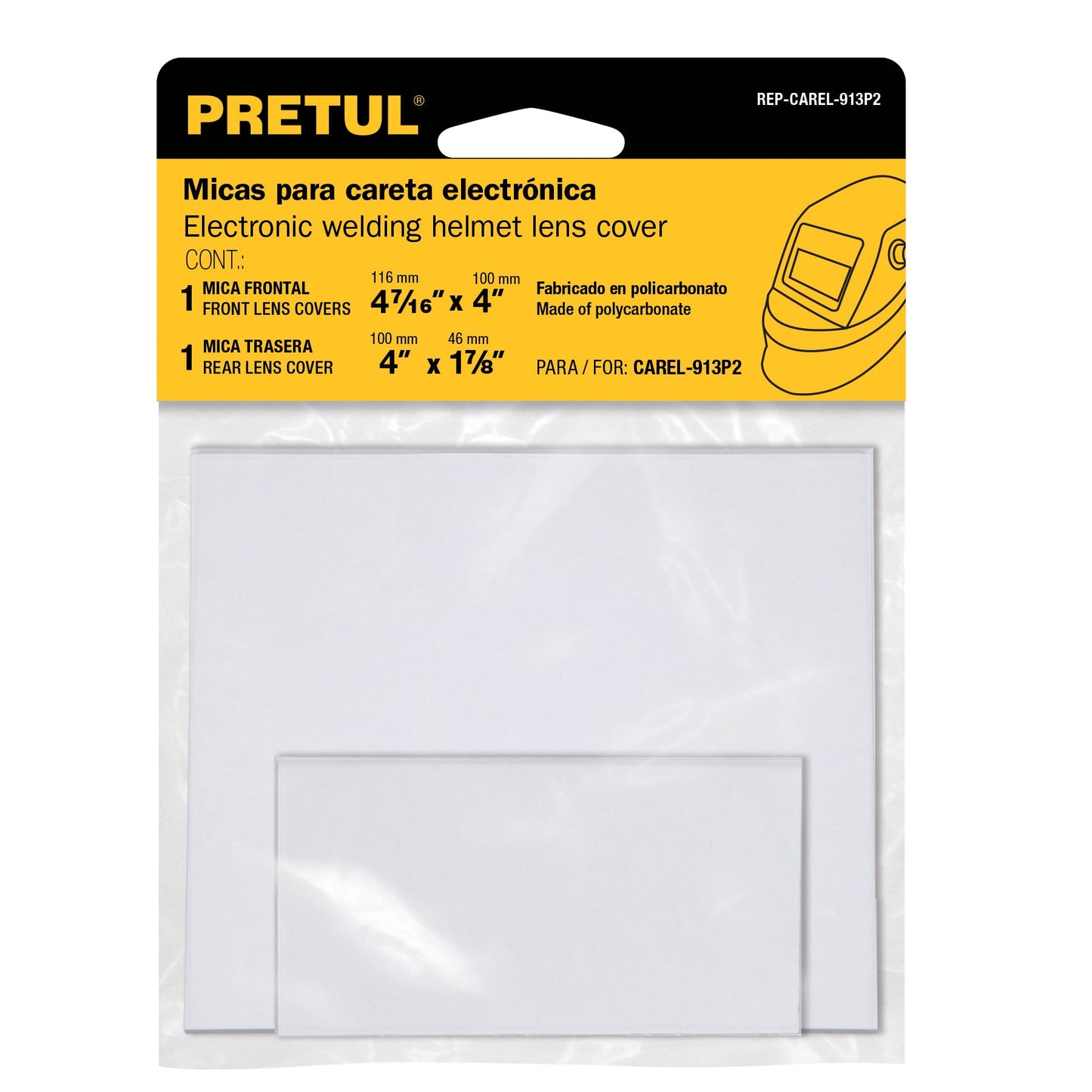 Bolsa c/2 micas para careta CAREL-913P2, PRETUL | REP-CAREL-913P2 | 29981