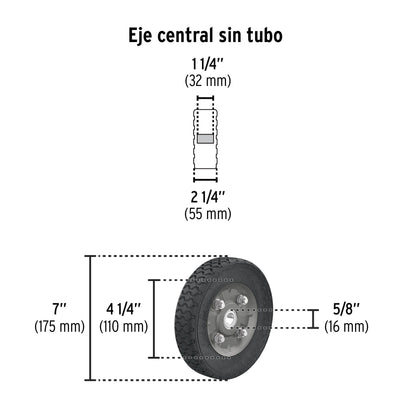 Diablo de carga de 200 kg, ruedas sólidas, balero sencillo | DIA-200 | 44476