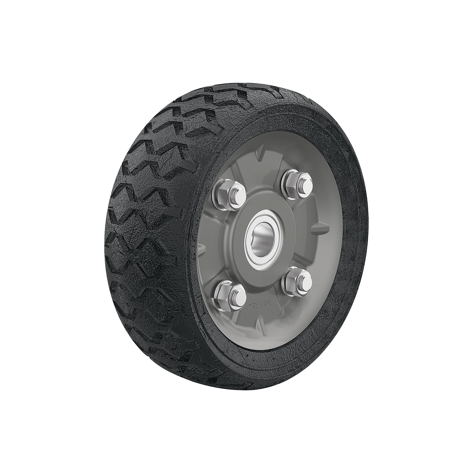 Rueda de hule sólido 6' para diablo, doble balero, Pretul | RD-62 | 45480