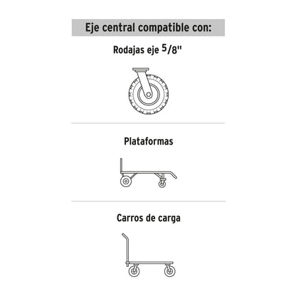 Rueda de hule sólido 6' para diablo, doble balero, Pretul | RD-62 | 45480