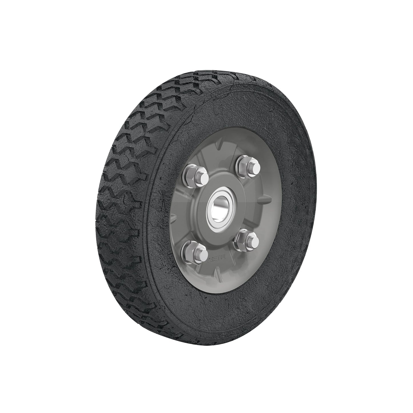 Rueda de hule sólido 7' para diablo, un balero, Pretul | RD-71 | 45482