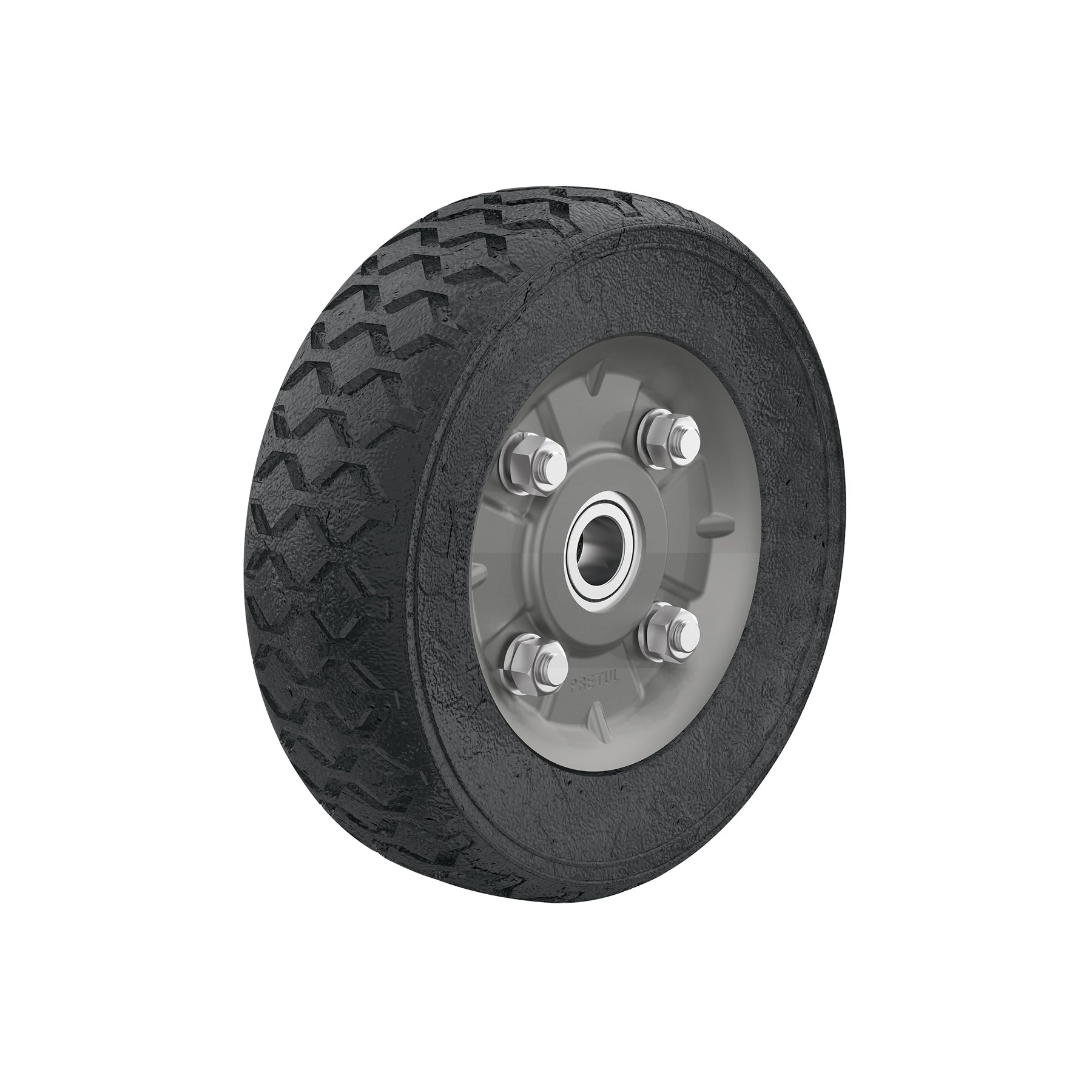 Rueda de hule sólido 7' para diablo, doble balero, Pretul | RD-72 | 45483