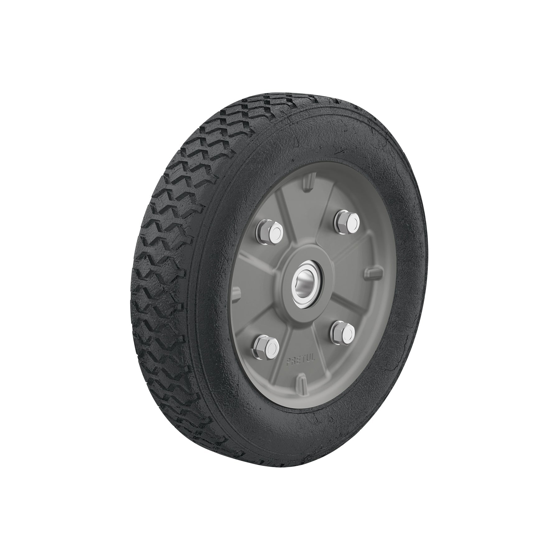 Rueda de hule sólido 9' para diablo, doble balero, Pretul | RD-92 | 45487