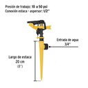 ASPRO-11 | Aspersor plástico una vía, estaca de 17 cm, Pretul