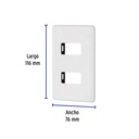 PPDO-B | Placa 2 módulos de ABS, blanca, Volteck Basic