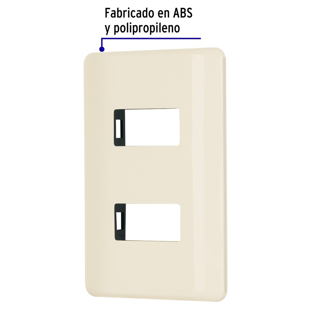 PPDO-BI | Placa 2 módulos, marfil, línea Volteck Basic