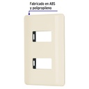 PPDO-BI | Placa 2 módulos, marfil, línea Volteck Basic