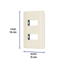 PPDO-BI | Placa 2 módulos, marfil, línea Volteck Basic