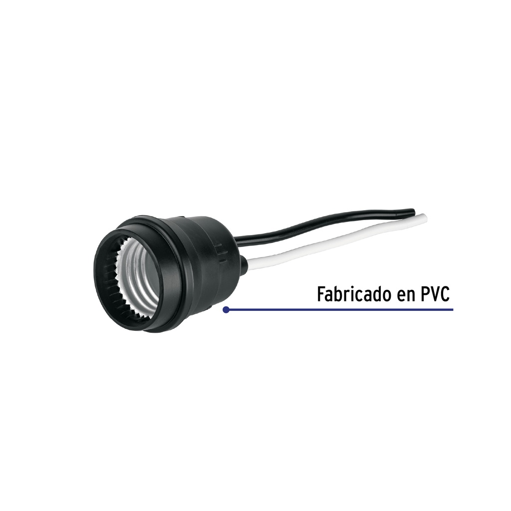 POIN-10GB | Portalámpara de PVC para intemperie, a granel, Volteck Basic