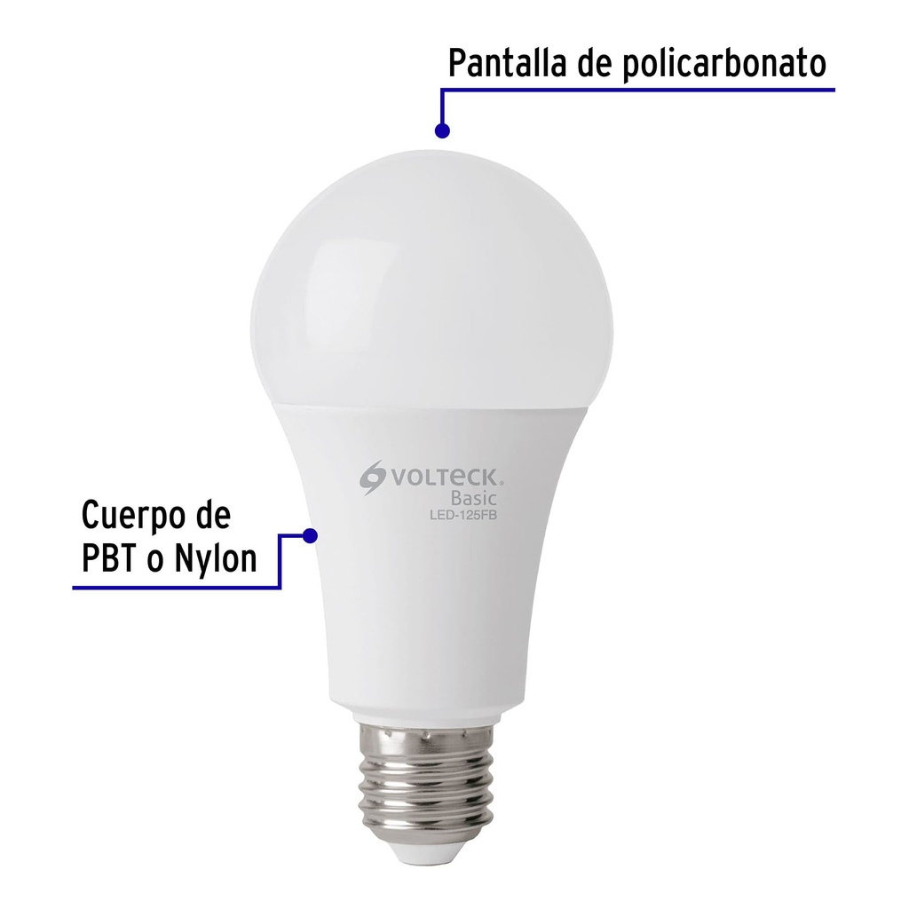 LED-125FBX4 | Pack de 4 lámparas LED A19 16 W (equiv. 100 W), luz de día