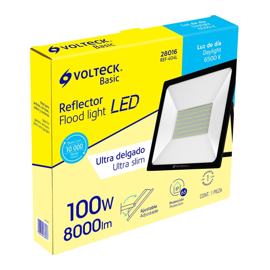 REF-404L | Reflector ultra delgado LED 100 W luz de día, Volteck Basic