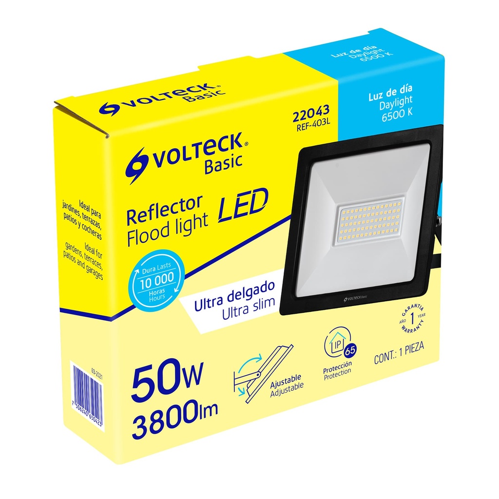 REF-403L | Reflector ultra delgado LED 50 W luz de día, Volteck Basic
