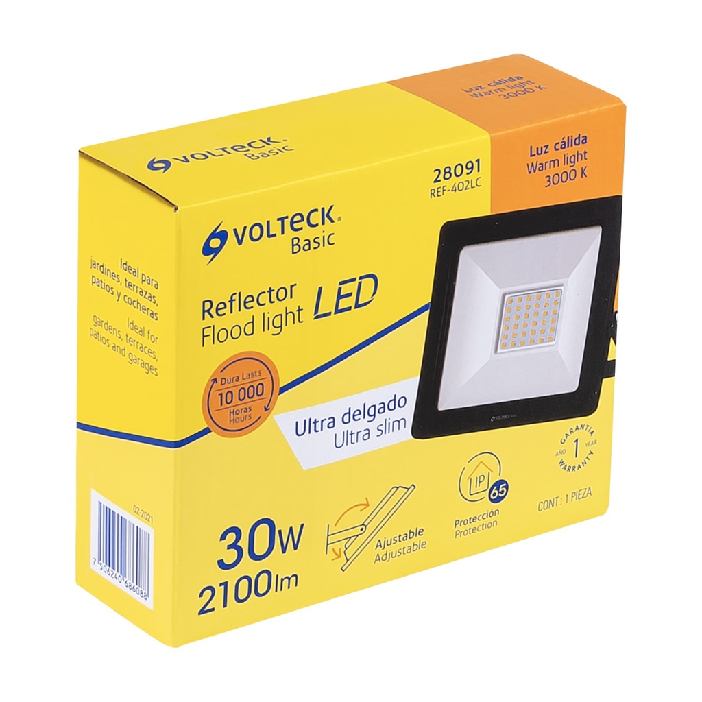 REF-402LC | Reflector ultra delgado LED 30 W luz cálida, Volteck Basic
