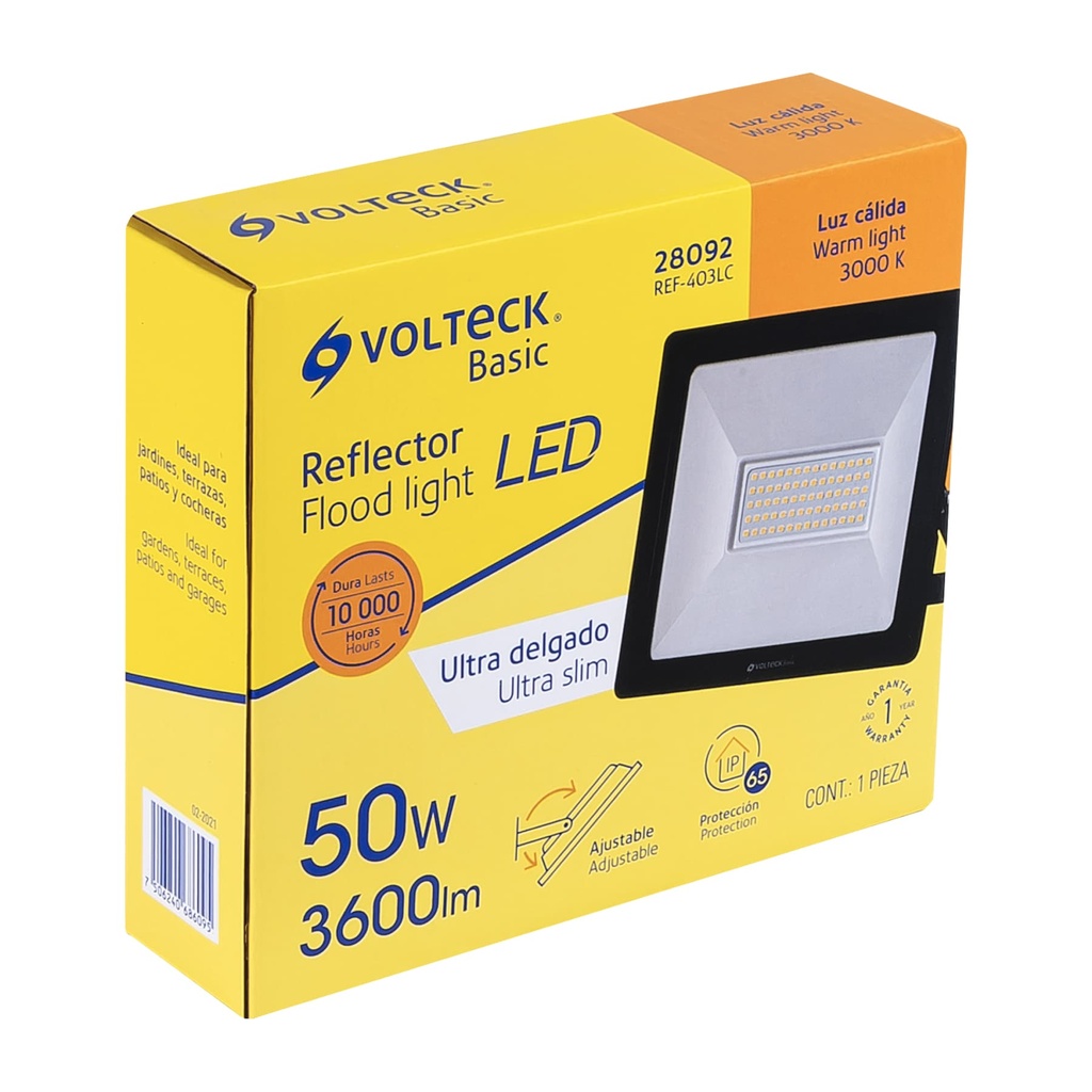 REF-403LC | Reflector ultra delgado LED 50 W luz cálida, Volteck Basic