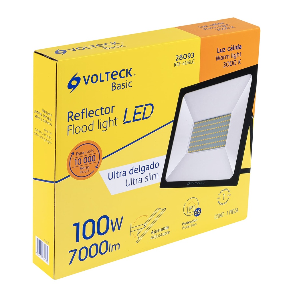 REF-404LC | Reflector ultra delgado LED 100 W luz cálida, Volteck Basic