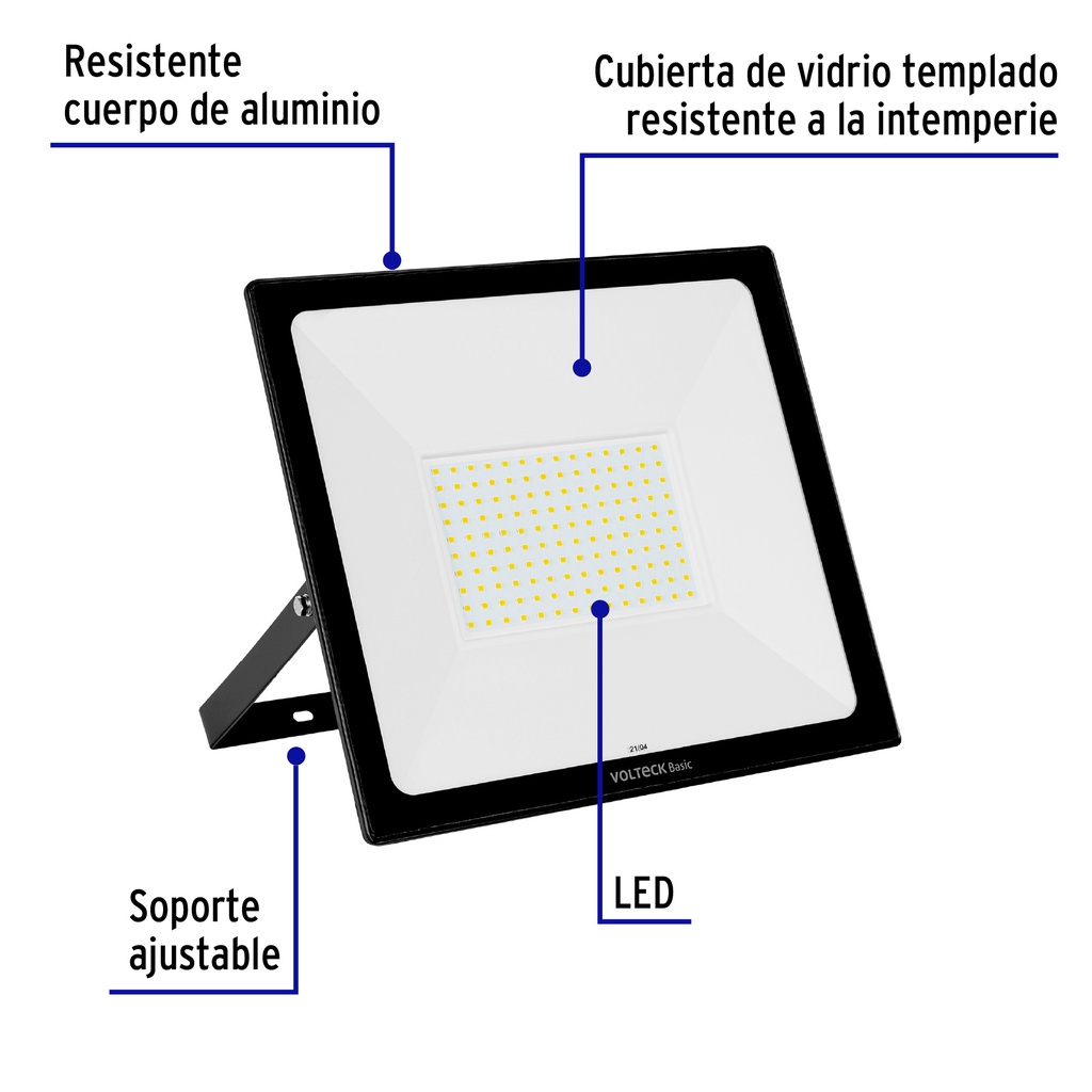 REF-404LC | Reflector ultra delgado LED 100 W luz cálida, Volteck Basic