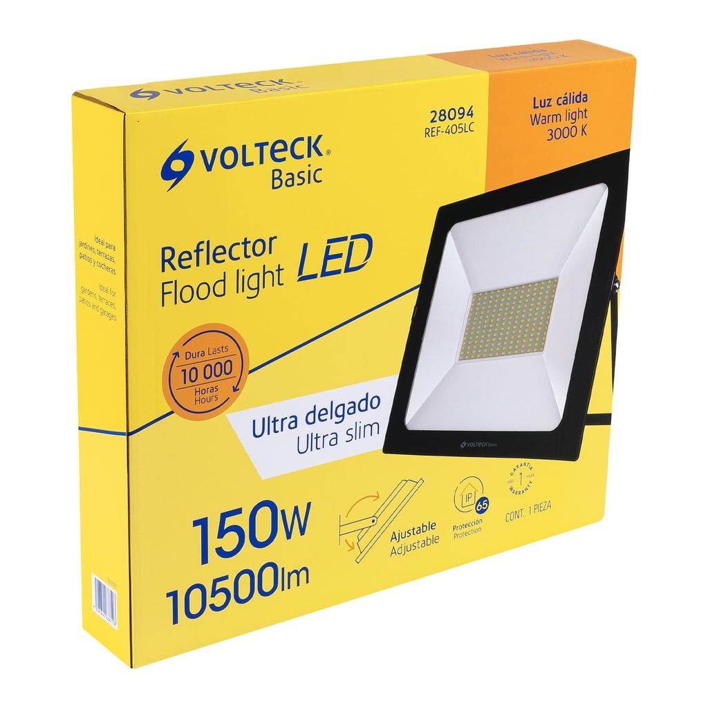 REF-405LC | Reflector ultra delgado LED 150 W luz cálida, Volteck Basic