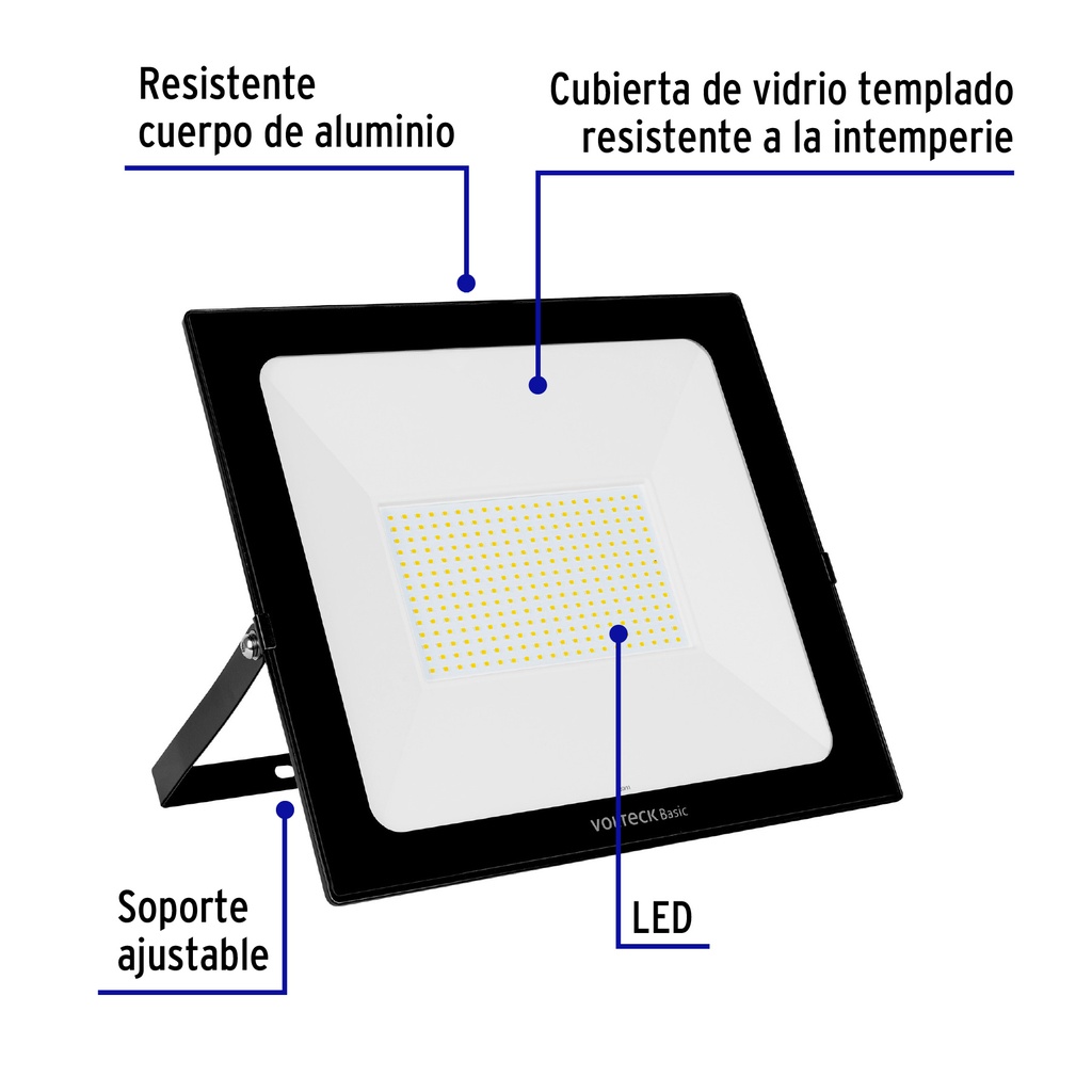 REF-406LC | Reflector ultra delgado LED 200 W luz cálida, Volteck Basic