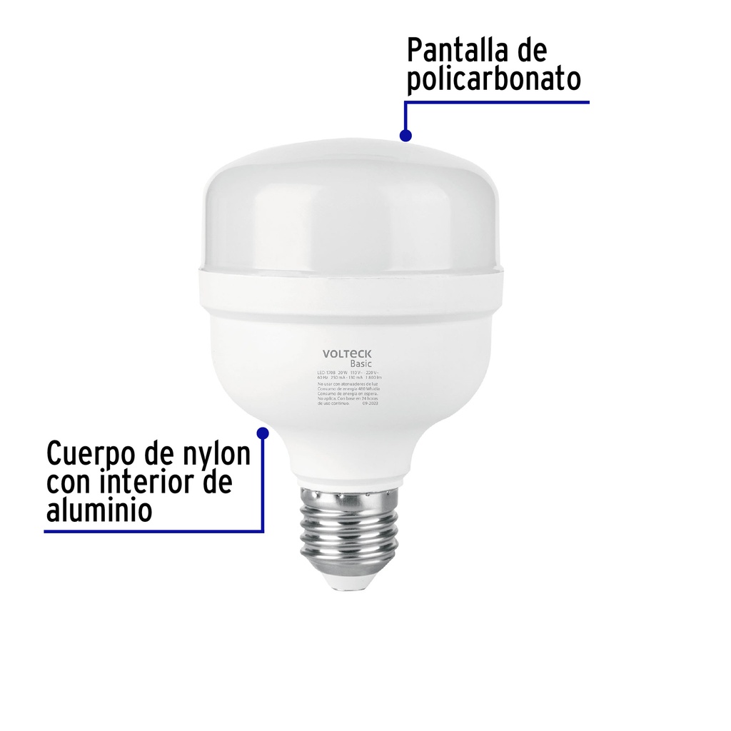LED-170B | Lámpara LED alta potencia 20W (equiv. 170W) luz de día Basic