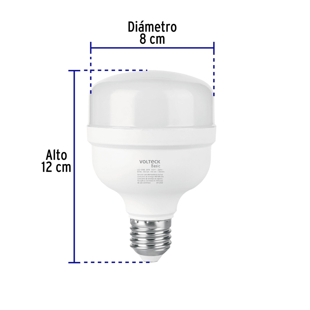 LED-170B | Lámpara LED alta potencia 20W (equiv. 170W) luz de día Basic